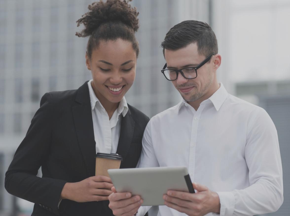 Finance professional reviewing communication systems